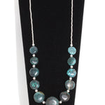 Sterling & Spider Web Turquoise 18" Beaded Necklace