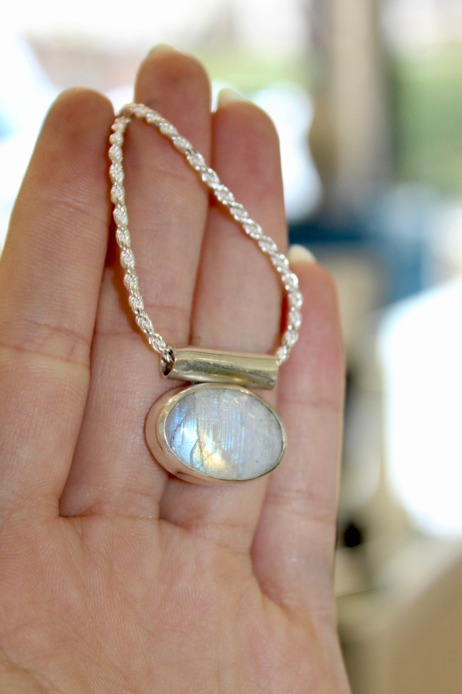 Sunset Moonstone Pendant