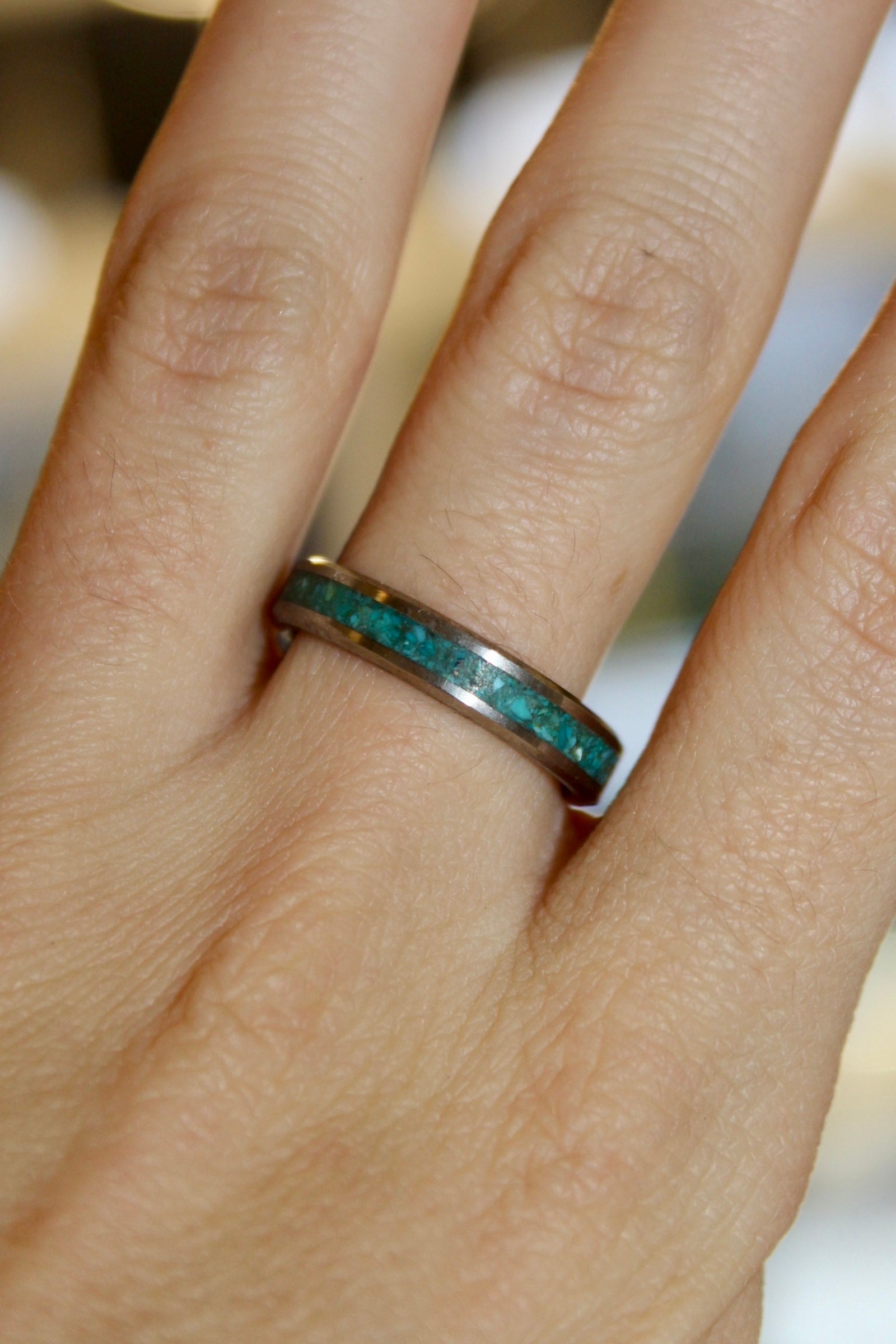 Titanium Turquoise Inlay Ring