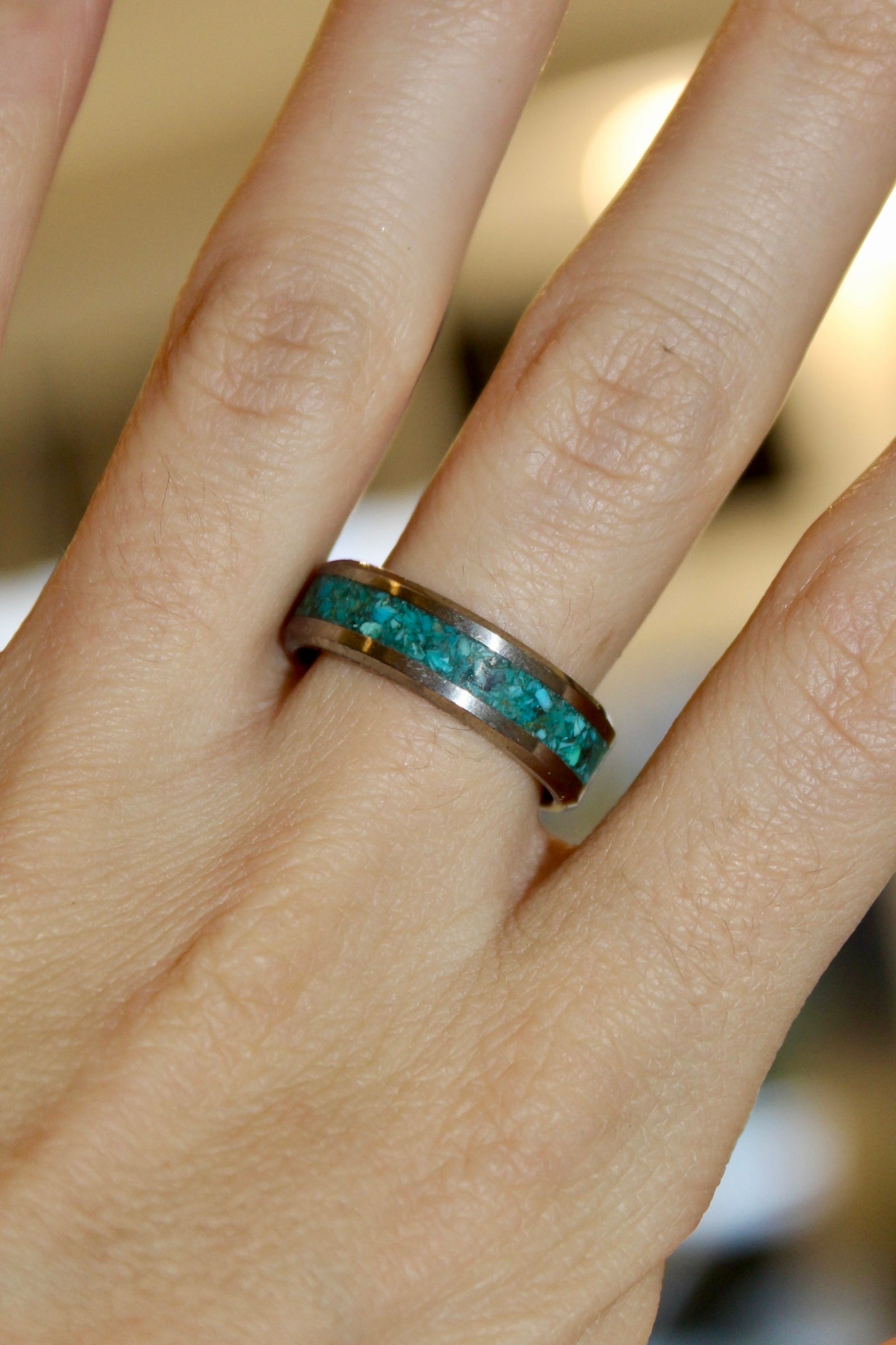 Titanium Turquoise Inlay Ring