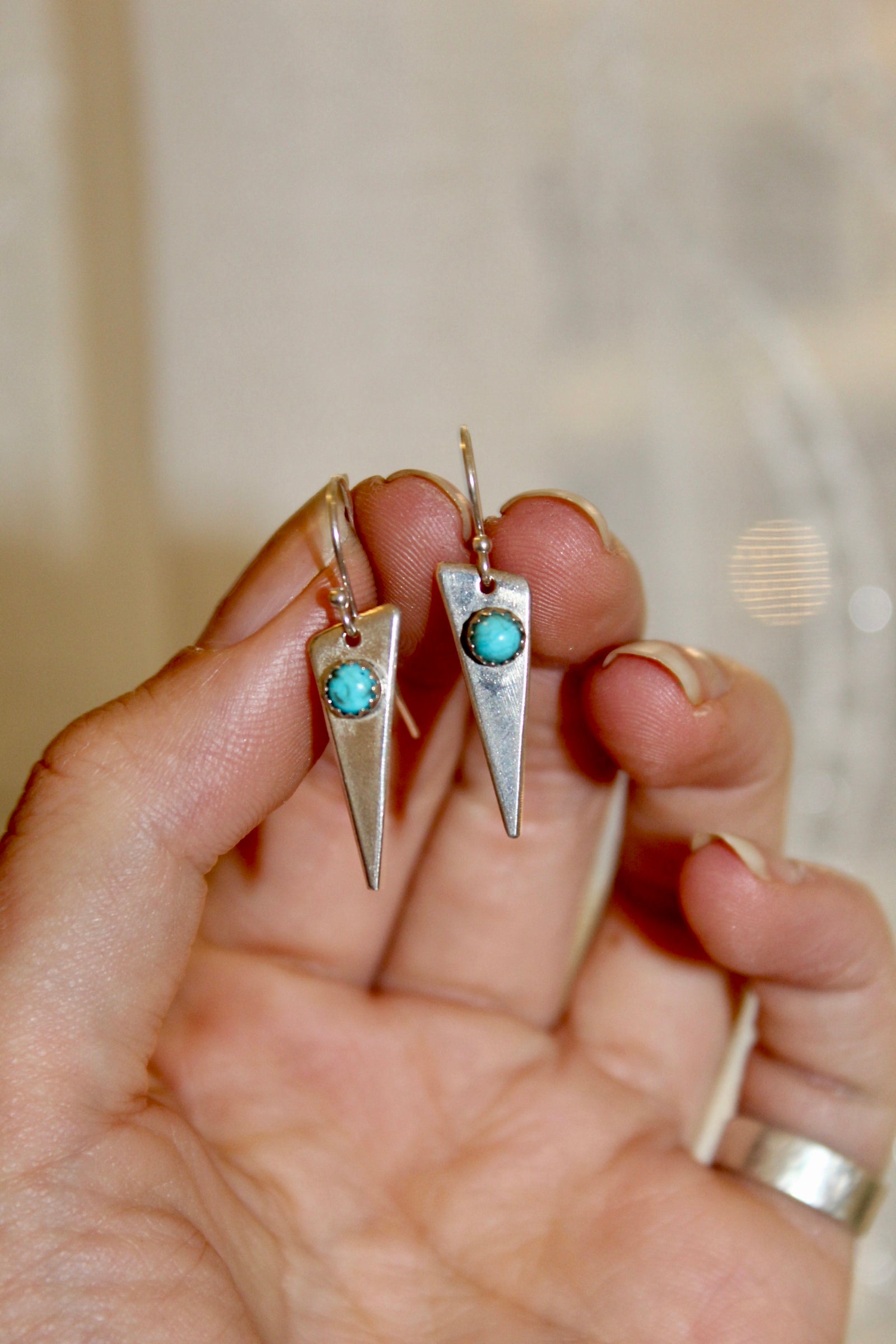 Triangle Turquoise Dangles