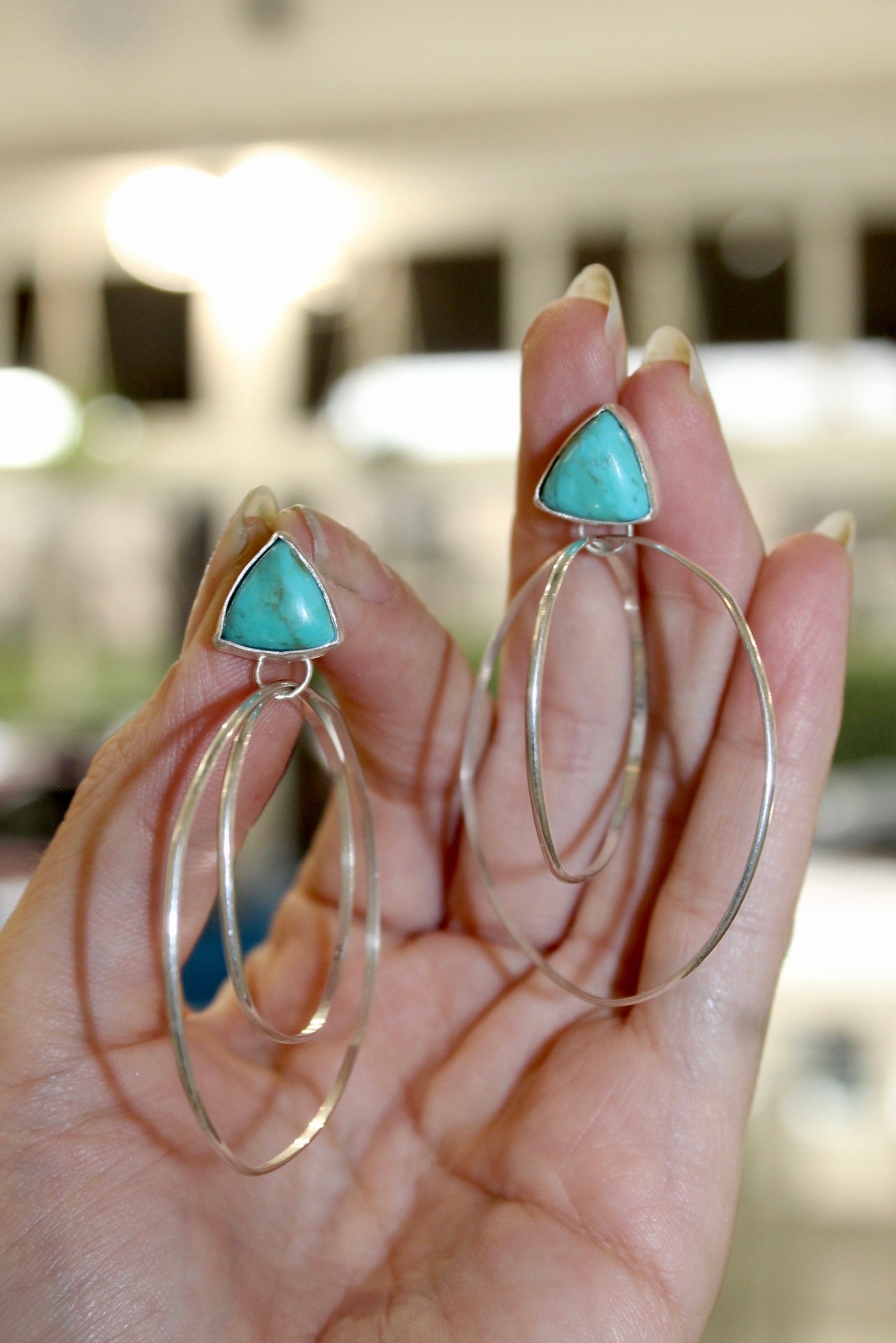 Turquoise Hoop Dangles