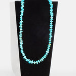 Turquoise Nugget Bead Necklace Sterling Silver 16"