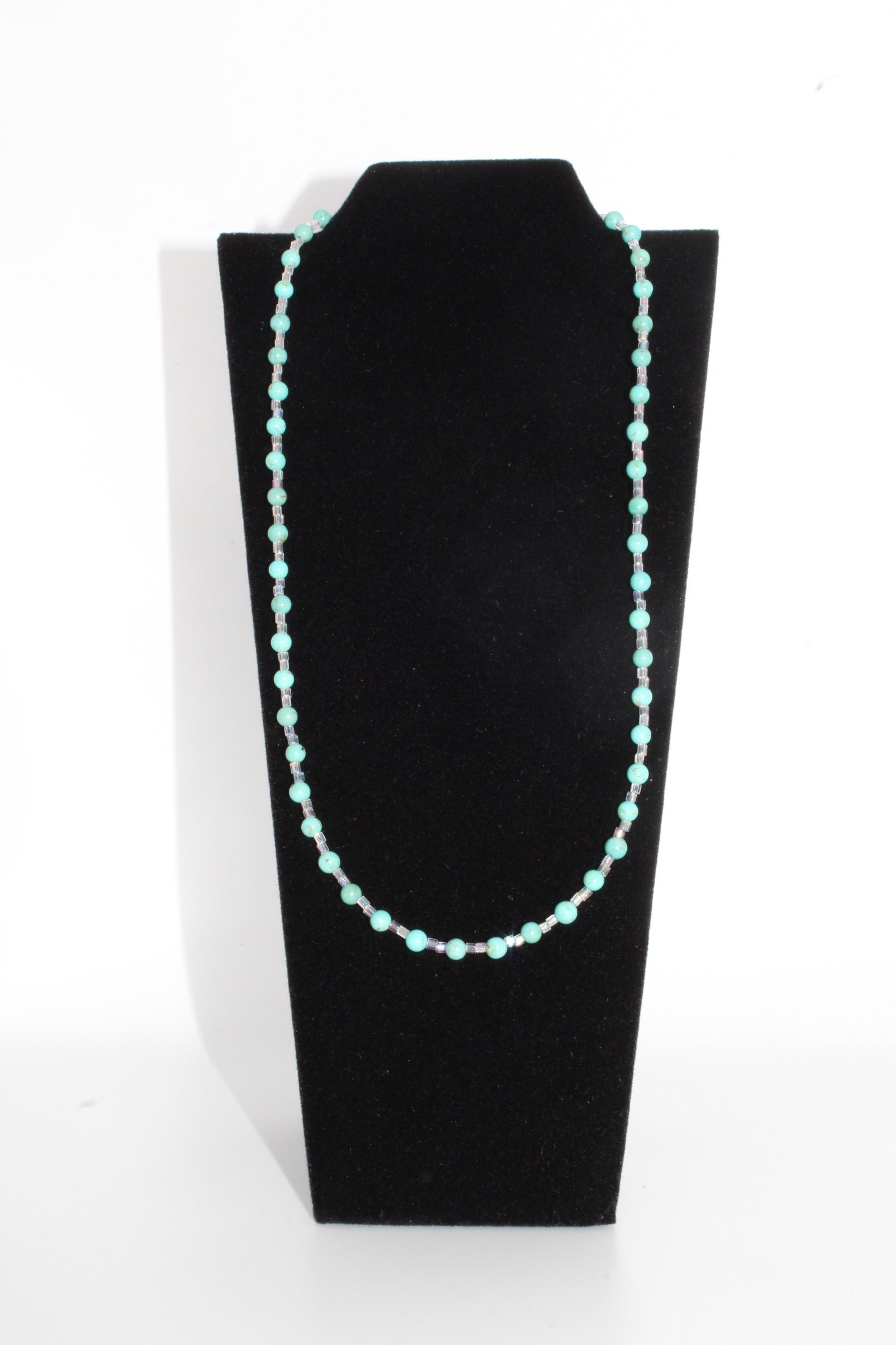 Turquoise & Small Bead Beaded Necklace