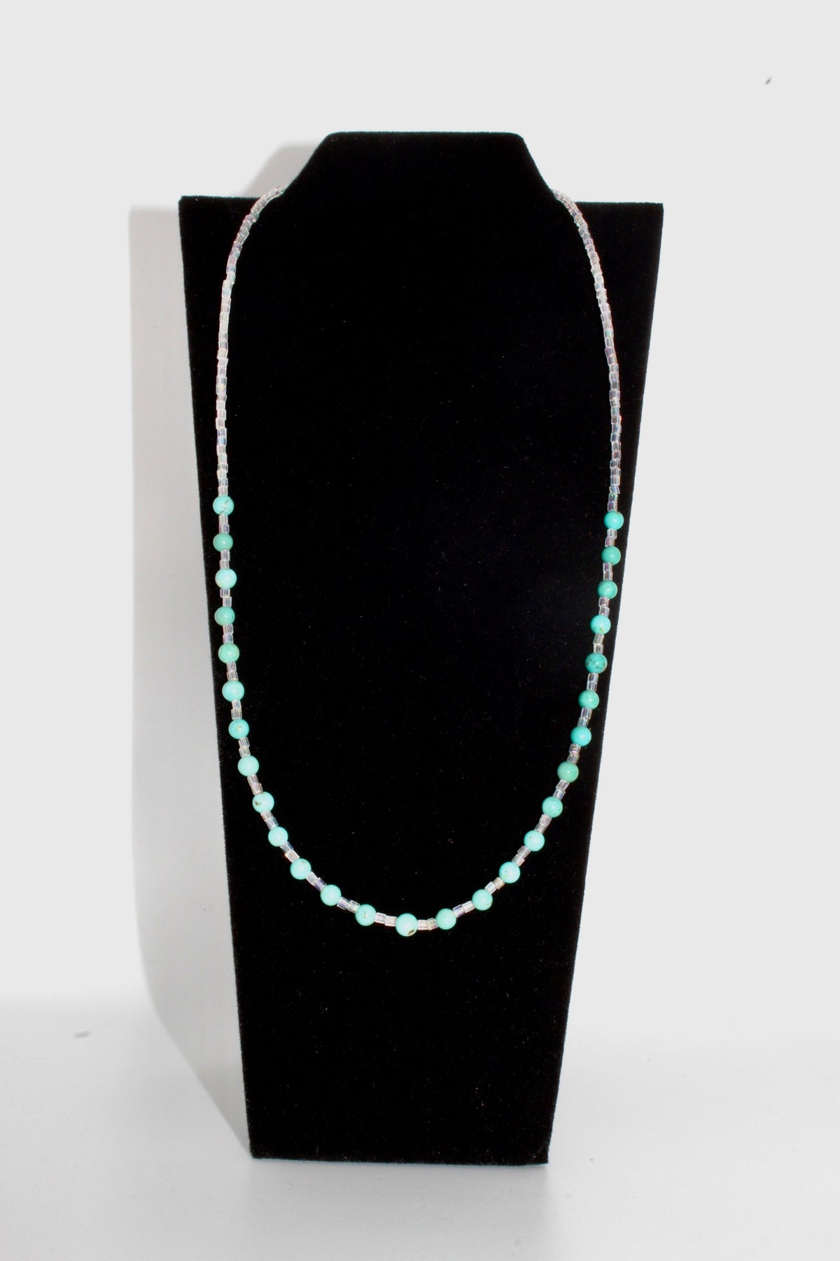 Turquoise & Small Bead Beaded Necklace