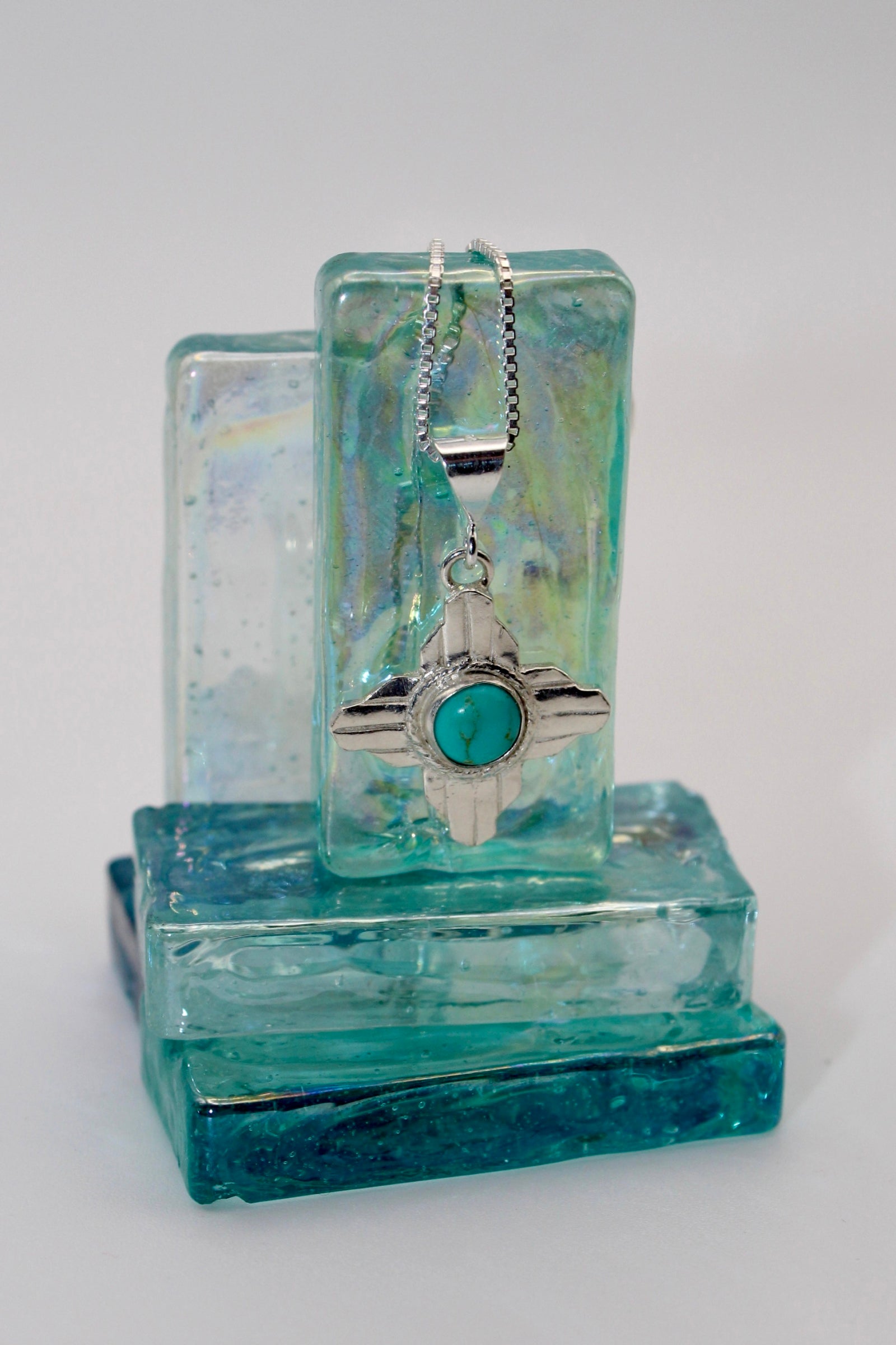 Turquoise Twist Rope Zia Pendant