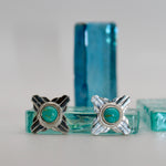 Turquoise Twist Rope Zia Studs