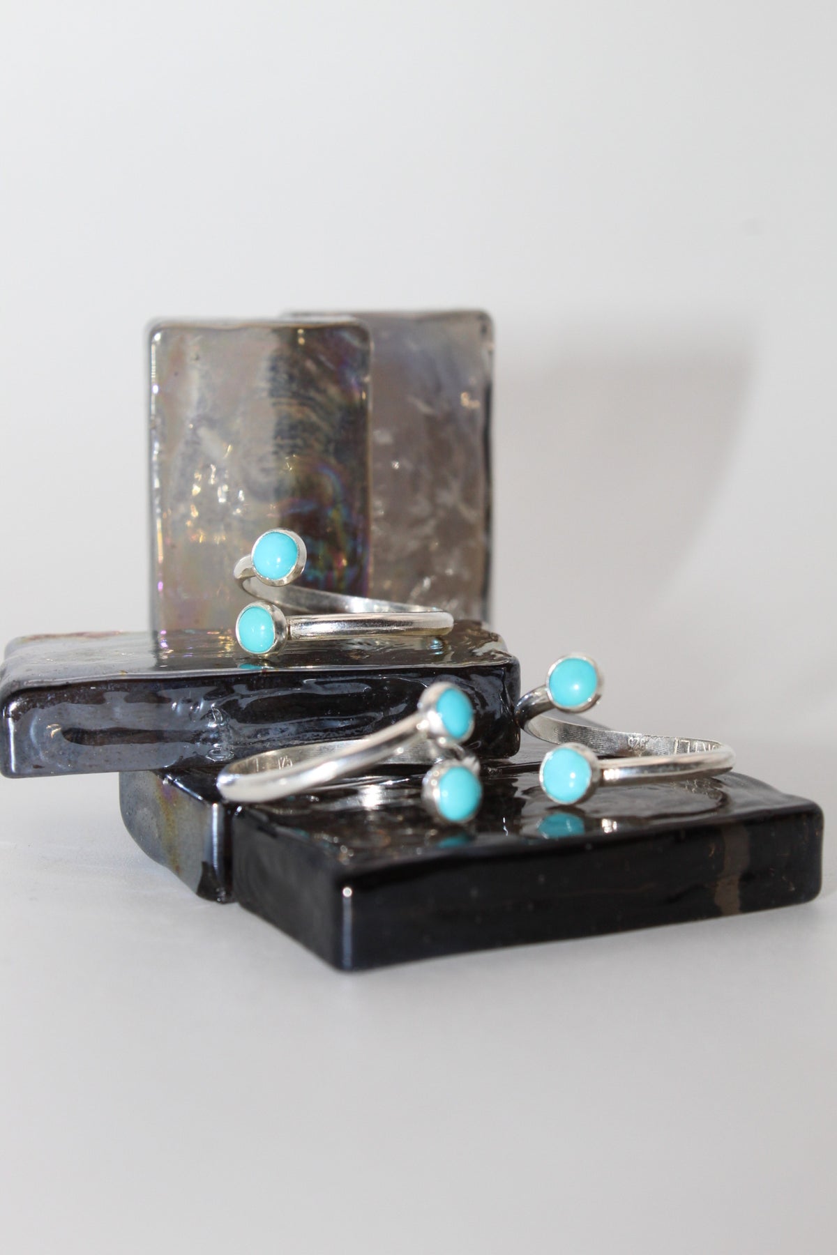 Silver Turquoise Twist Ring