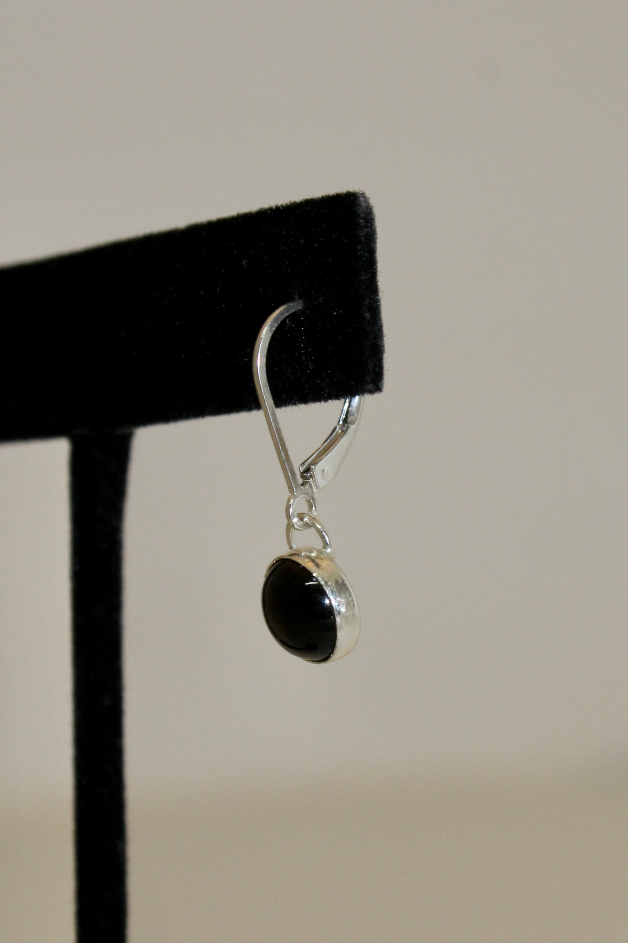 Black Onyx Lever Back Earrings